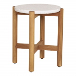 House Nordic Sidetable Terracina Acacia Naturel/Wit Ø37cm