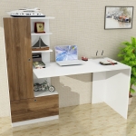 Bureau Domingos Melamine Wit Walnoot