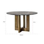 Richmond Eettafel Collada Marmer Zwart/Goud Ø130cm