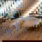 Richmond Eettafel Collada Marmer Zwart/Goud Ø130cm