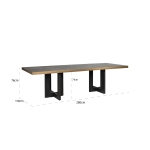 Richmond Eettafel Cambon 280cm Dark Coffee