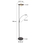 Steinhauer Zenith LED Vloerlamp 2-lichts Zwart 160cm