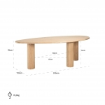 Richmond Eettafel Oakley Eiken Naturel 235cm