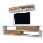 Tv-Meubel Sims Melamine Wit Teak