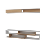 Tv-Meubel Sims Melamine Wit Teak