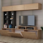 Tv-Meubel Sasa Melamine Teak Zwart