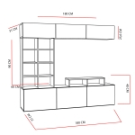 Tv-Meubel Sasa Melamine Teak Zwart