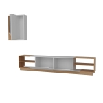 Tv-Meubel Zebra Melamine Wit Teak