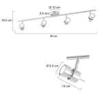 Steinhauer Natasja LED Plafondspot Staal 4-lichts 90cm