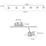 Steinhauer Natasja LED Plafondspot Staal 6-lichts 134cm