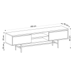 Tv-Meubel Matias Melamine Eiken Zwart