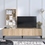 Tv-meubel + Wandschap Turid Melamine Naturel