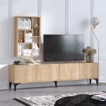 Tv-meubel + Wandschap Turid Melamine Naturel