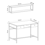 Bureau Pena Melamine Eiken Zwart