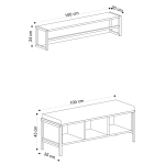 Garderobemeubel Shana Melamine Eiken Zwart