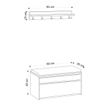 Garderobemeubel Boby Melamine Eiken Zwart