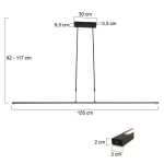 Steinhauer Zelena Hanglamp Zwart 155cm