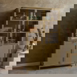 Woood Vitrinekast Exhibit Metaal Khaki 2-Deurs