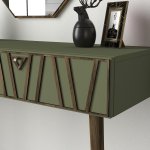 Dressoir Aynali Melamine Walnoot Donker Groen