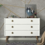 Dressoir Nadya Melamine Wit Walnoot