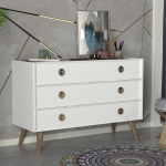 Dressoir Nadya Melamine Wit Walnoot