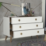 Dressoir Nadya Melamine Wit Walnoot