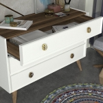 Dressoir Nadya Melamine Wit Walnoot