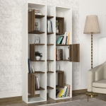 Boekenkast Leonda Melamine Wit Walnoot