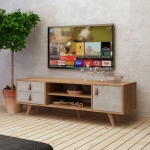 Tv-Meubel Seva Melamine Eiken Wit