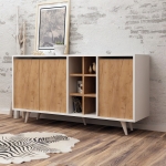 Dressoir Prava Melamine Eiken Wit