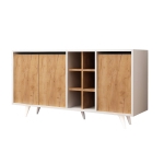 Dressoir Prava Melamine Eiken Wit