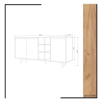 Dressoir Prava Melamine Eiken Wit