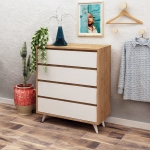 Dressoir Suvera Melamine Eiken Wit