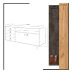 Dressoir Pagina Melamine Eiken Donker Concrete