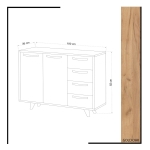 Dressoir Waga Melamine Eiken Wit