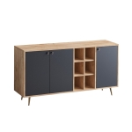 Dressoir Veit Melamine Eiken Zwart