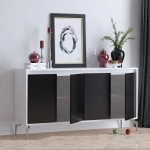 Dressoir Peeta Melamine Zwart Wit