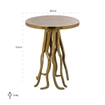 Richmond Bijzettafel Macey Octopus Goud Ø41cm