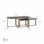 Richmond Salontafel Sterling Set van 2 Glas Rechthoekig