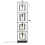 Vloerlamp Turn Square 4-Lichts Charcoal - Giga Meubel