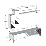 Tv-Meubel Beril Melamine Walnoot