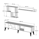 Tv-Meubel Madrid Melamine Walnoot Zwart