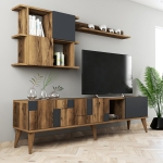 Tv-Meubel Madrid Melamine Walnoot Antraciet