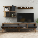 Tv-Meubel Madrid Melamine Walnoot Antraciet