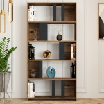 Boekenkast Lima Melamine Walnoot Antraciet