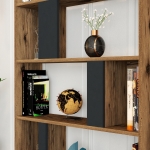 Boekenkast Lima Melamine Walnoot Antraciet