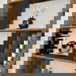 Boekenkast Lima Melamine Walnoot Antraciet