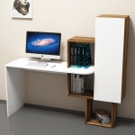 Bureau Acelya Melamine Walnoot Wit