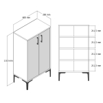 Schoenenkast Prag Melamine Walnoot