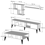 Woonkamer Meubel Set Madrid Melamine Walnoot Antraciet